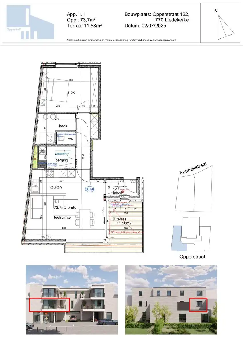 KOOP AAN 6% btw 1slaapkamer 73,7m² - 11,58m² terras foto 2