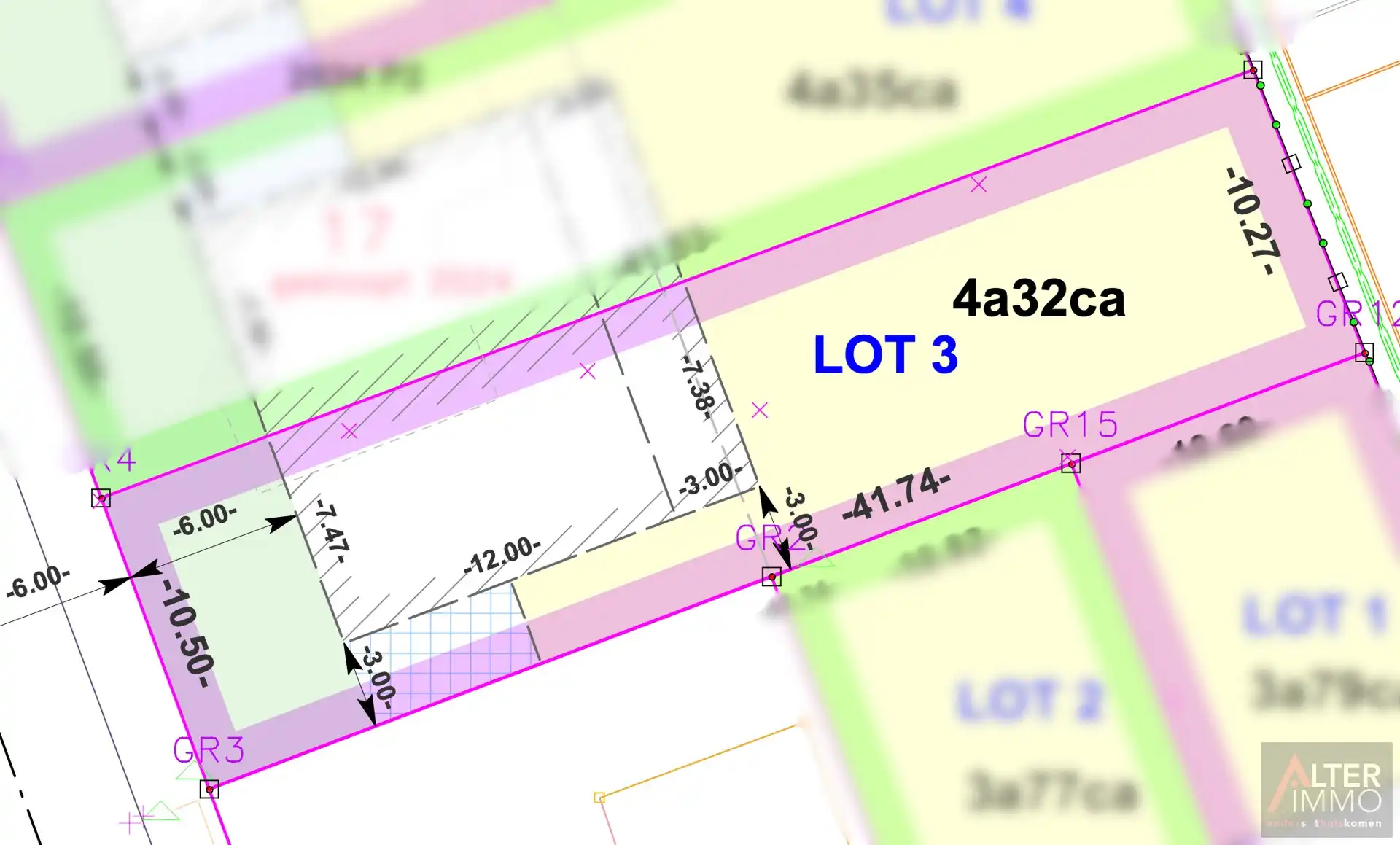 Lot 3 Bouwgrond voor halfopen bebouwing op 4a 32ca foto 4