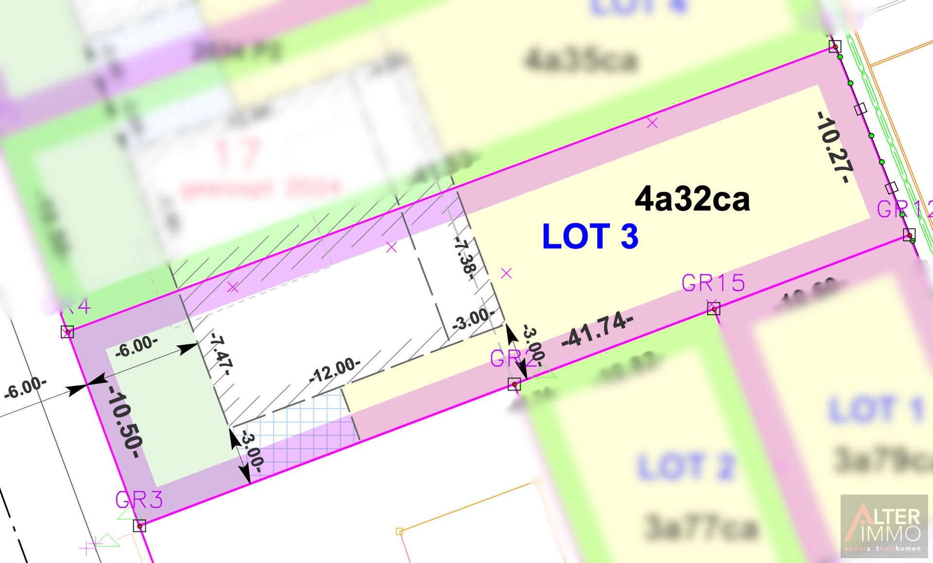 Lot 3 Bouwgrond voor halfopen bebouwing op 4a 32ca foto 4