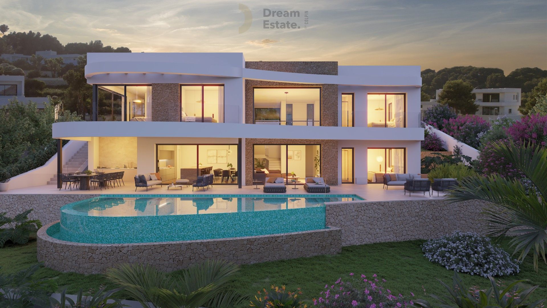 Luxe villa met zeezicht op toplocatie in Moraira foto {{pictureIndex}}