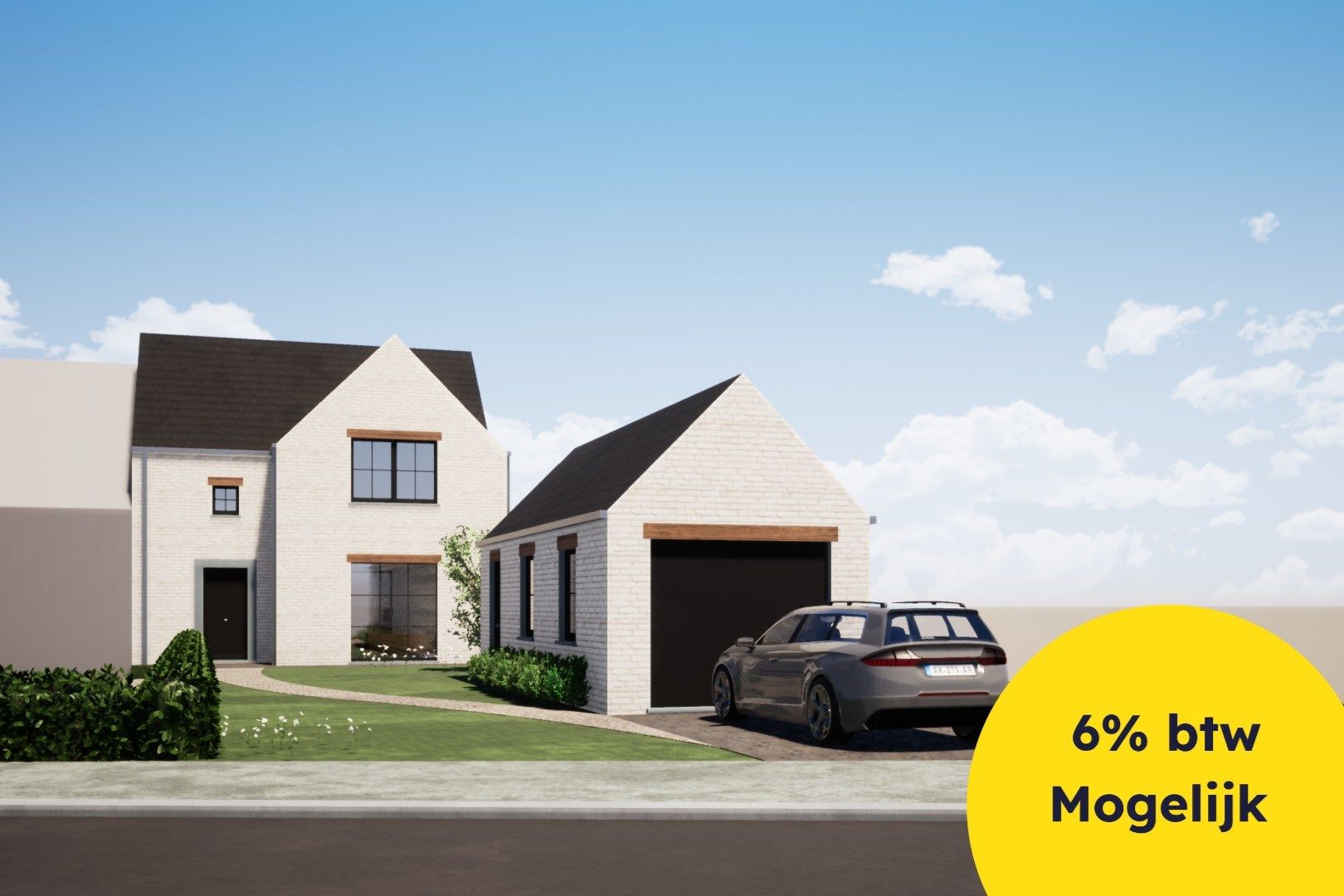 Ruime nieuwbouwwoning in landelijke setting te Kortemark foto {{pictureIndex}}