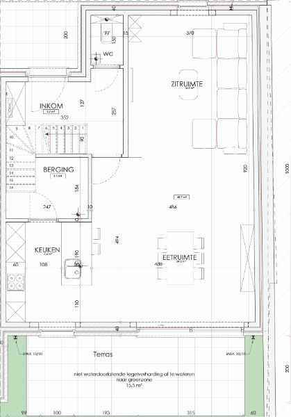 Hooglede: strakke halfopen nieuwbouwwoning met 3 slaapkamers, zuid-gerichte tuin, carport en berging op een perceel van 206 m², centrale ligging. foto 3