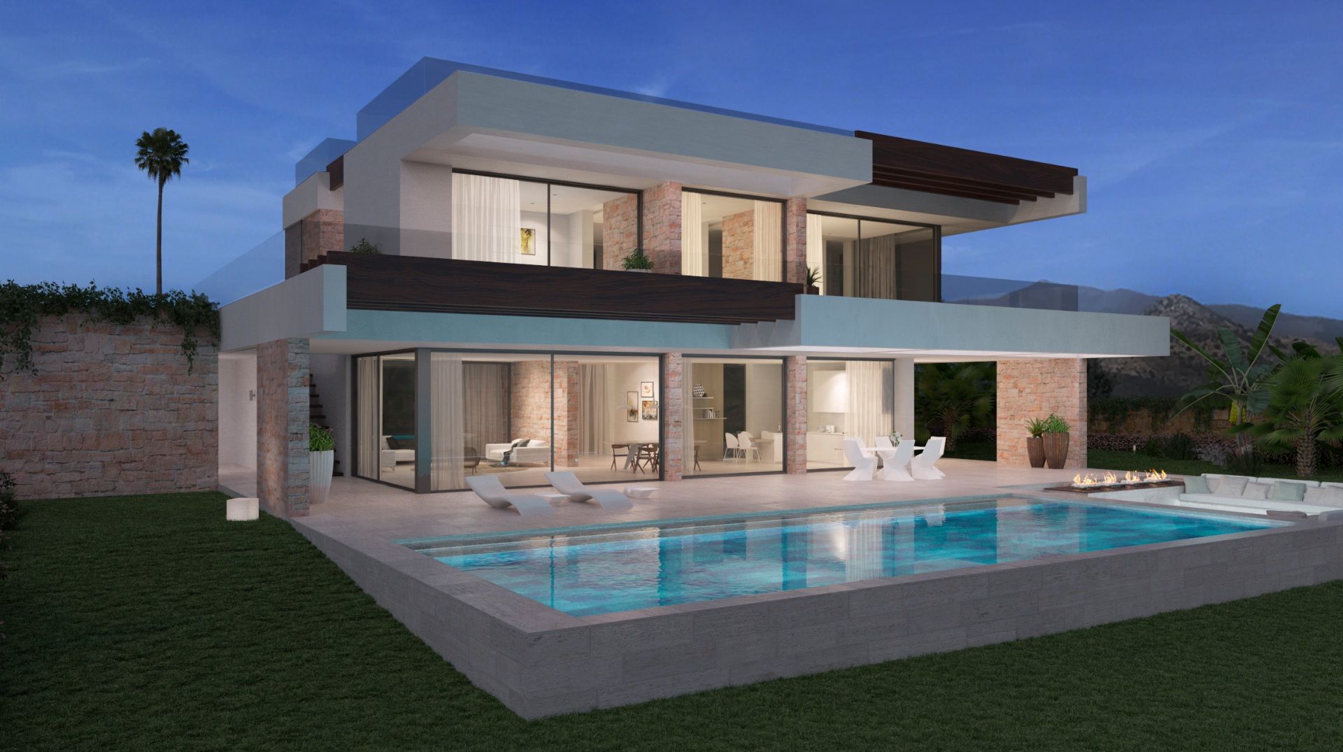 Nieuw te bouwen villa met zicht op golf en zee te Elviria. foto 10