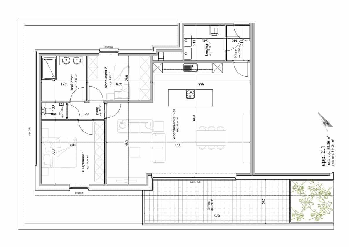 Instapklaar nieuwbouw appartement met 2 slaapkamers, terras, autostaanplaats en berging te Kinrooi foto 5