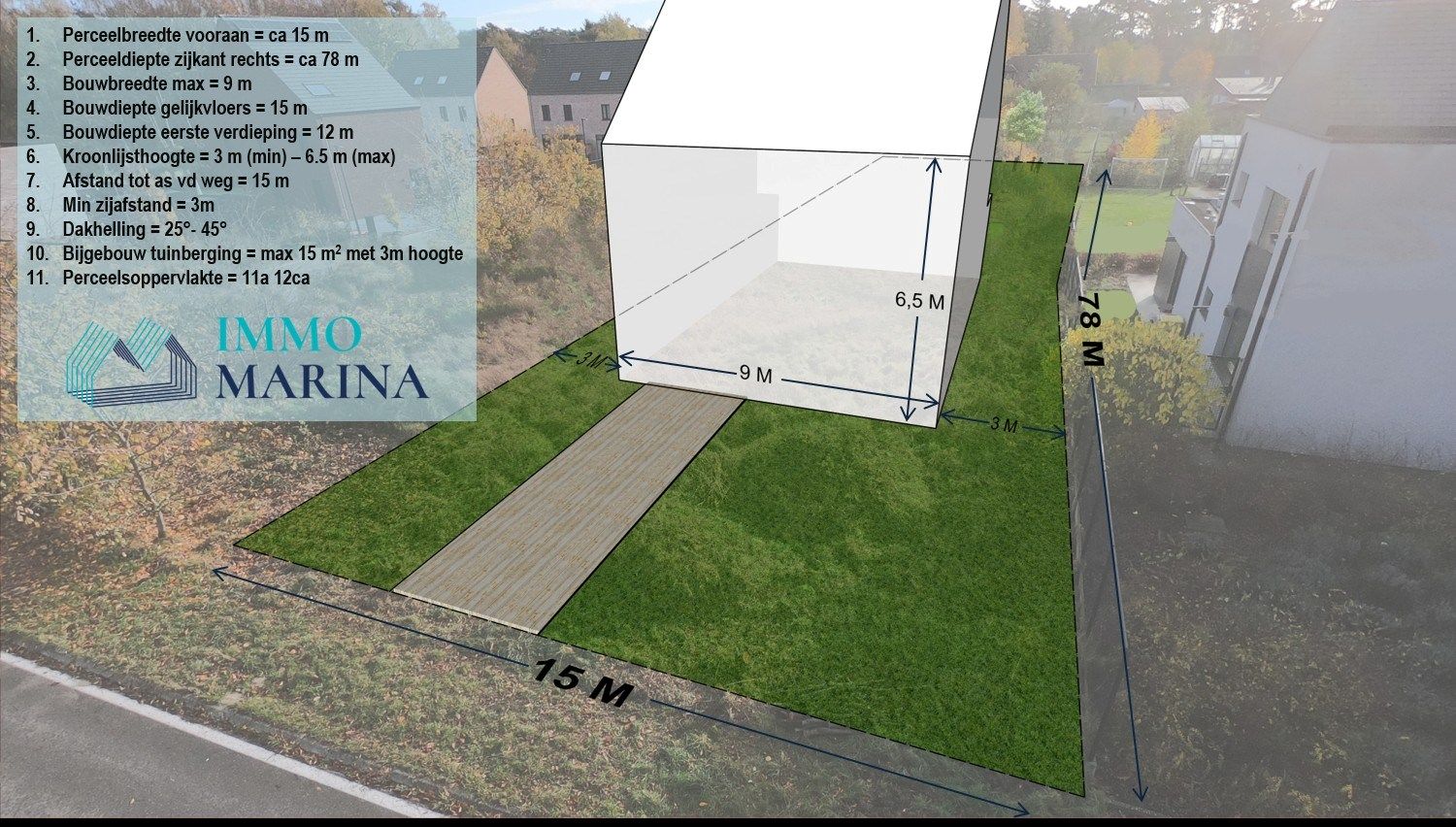 Zuidgerichte bouwgrond voor OB op 11a12ca te Tremelo foto {{pictureIndex}}