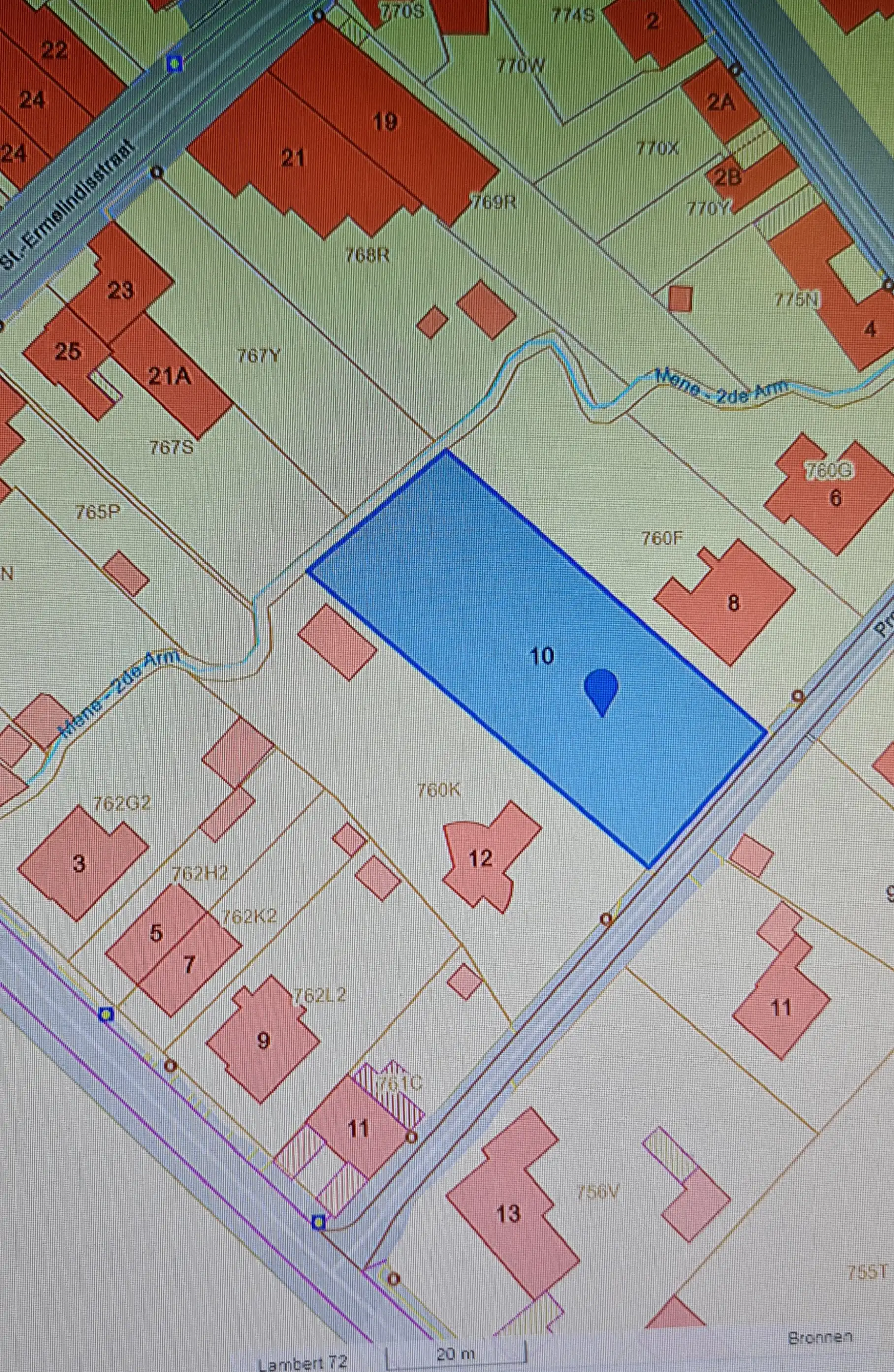 Mooi BOUWPERCEEL op 16 are 48 ca, straatbreedte 25 meter foto 9