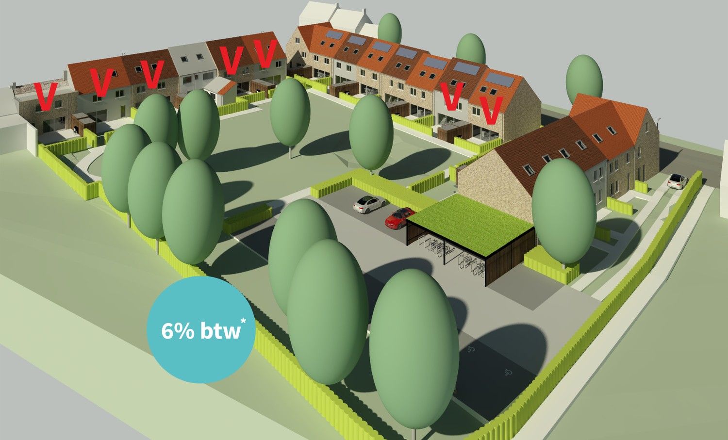 BEAUVOORDE: Woonomgeving De Lelie: 18 nieuwbouwwoningen in het landelijke en historische Beauvoorde - REEDS 7 VERKOCHT! foto 6