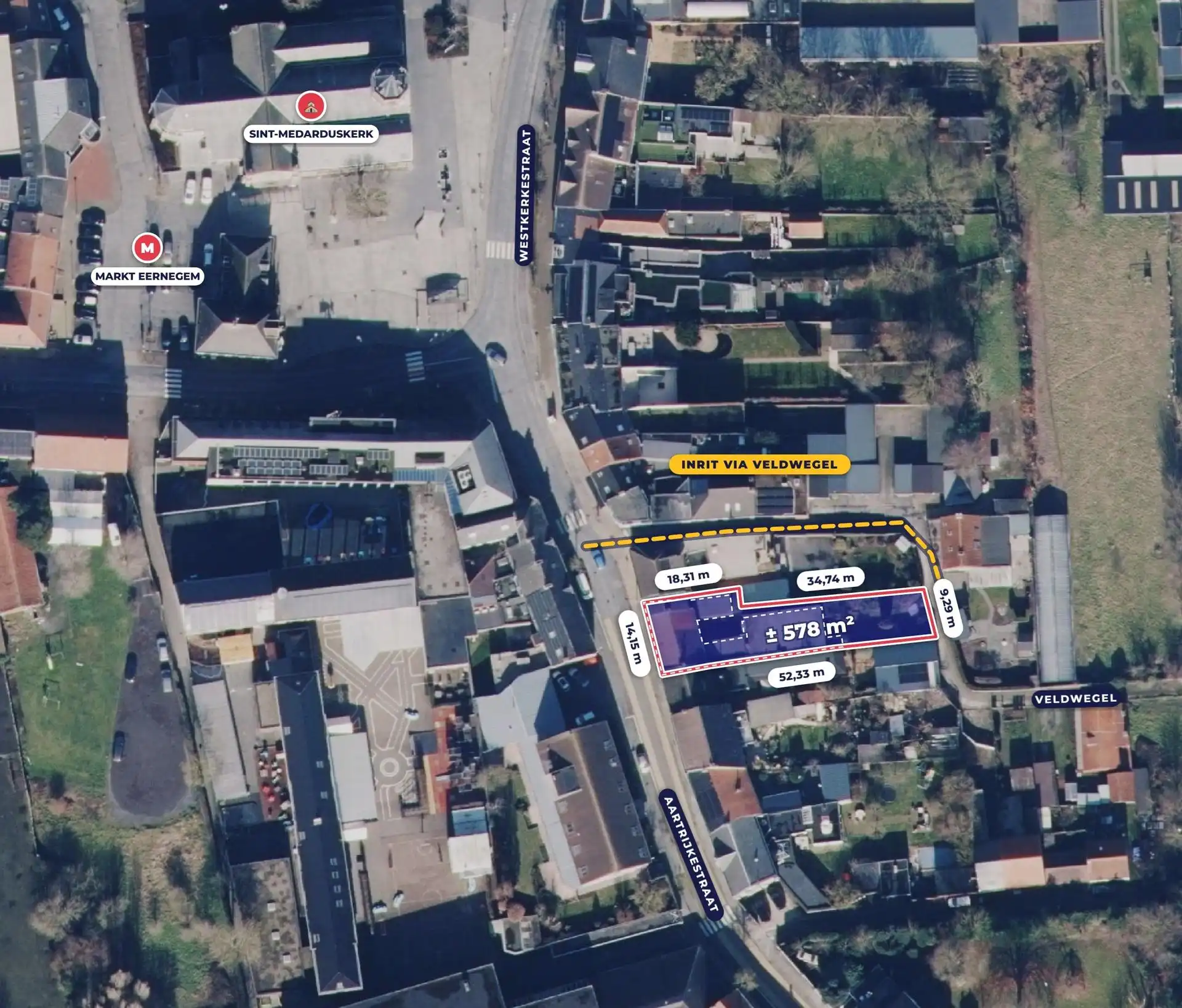 Bouwperceel (projectgrond) van 622m² nabij centrum, markt en diverse winkels.  foto 2