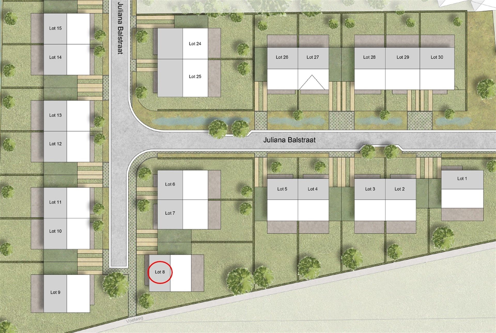 Perceel bouwgrond voor open bebouwing in nieuw woonproject De Klingerie (409m²) foto 2