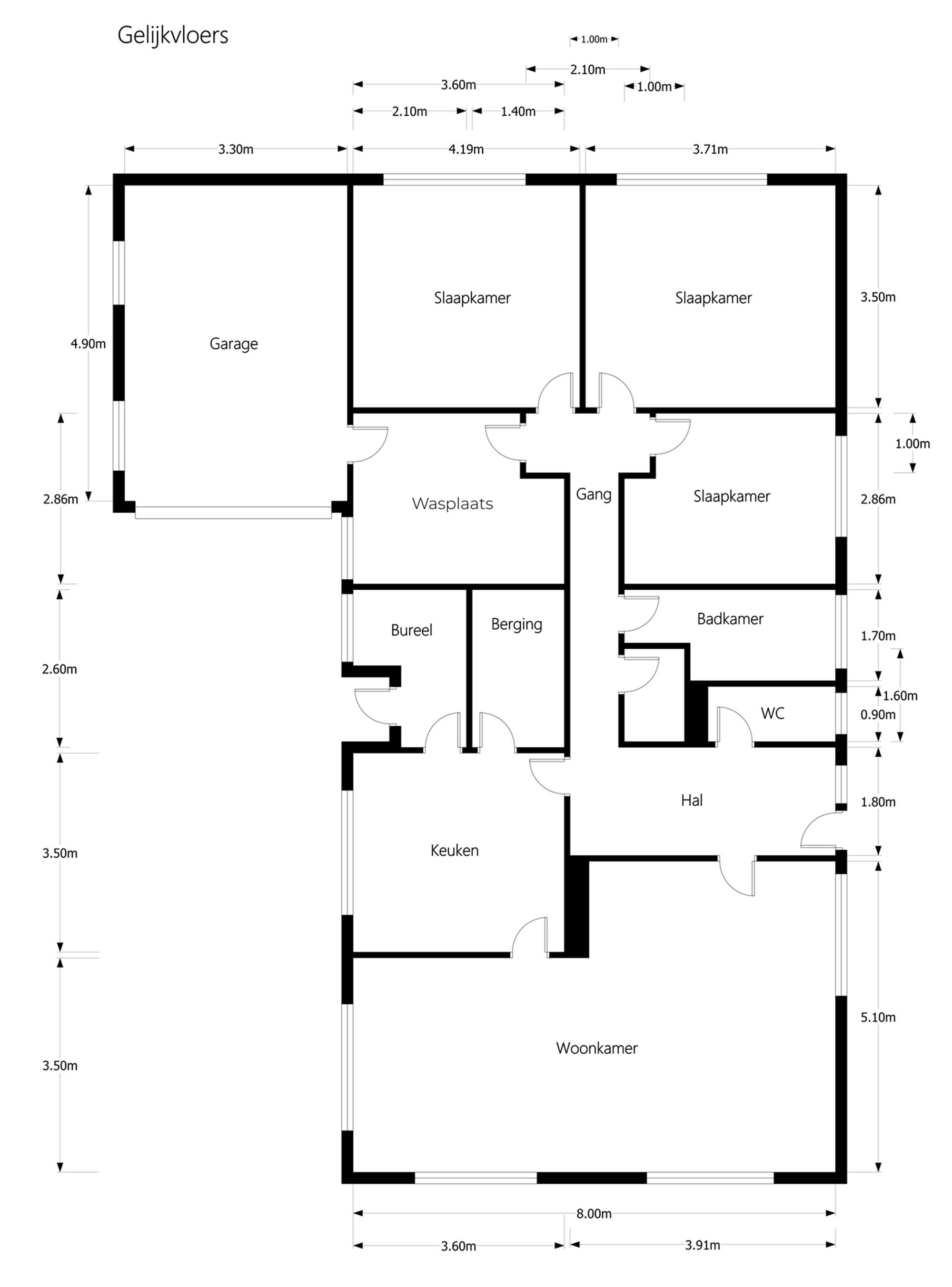 GOED ONDERHOUDEN GELIJKVLOERSE WONING MET 3 SLAAPKAMERS OP RUIM PERCEEL VLAK BIJ KOERSEL CENTRUM foto 31