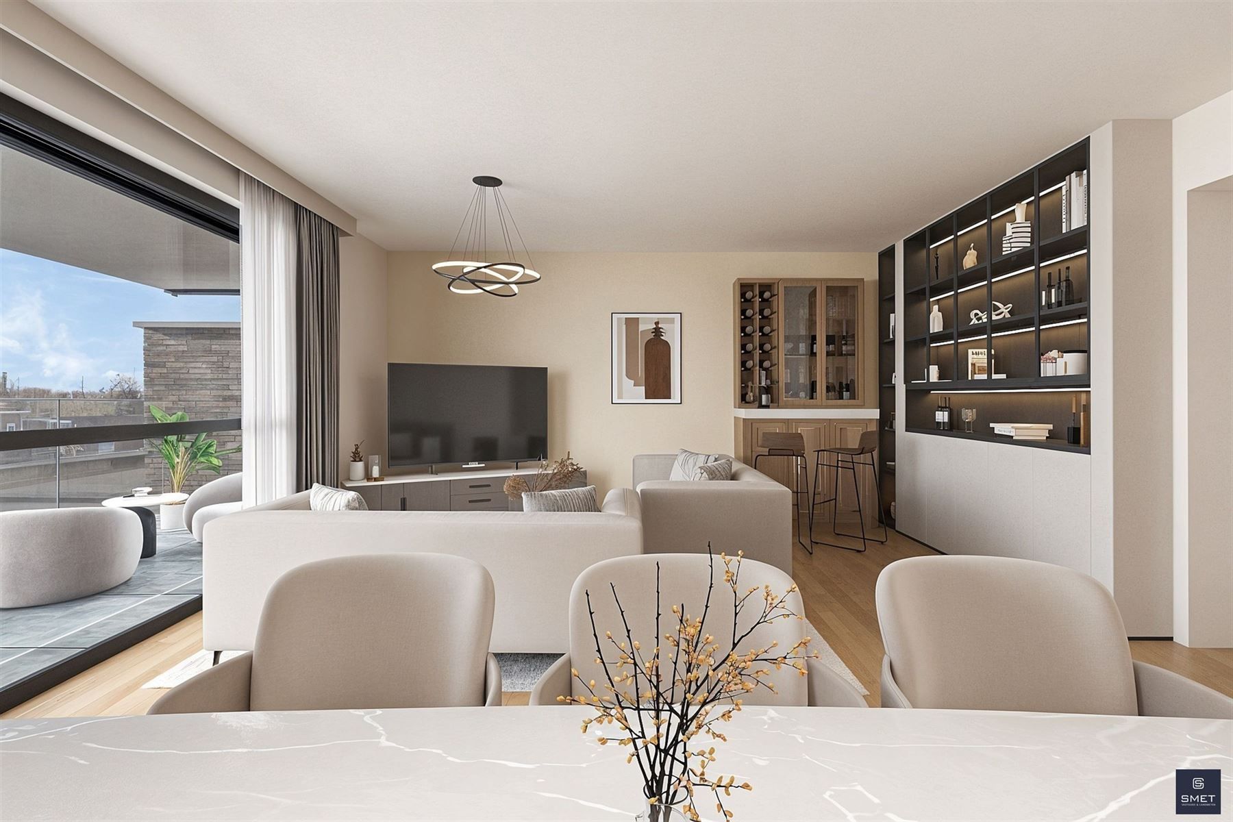 APPARTEMENT MET 2 SLPKS  EN GROOT TERRAS foto 5