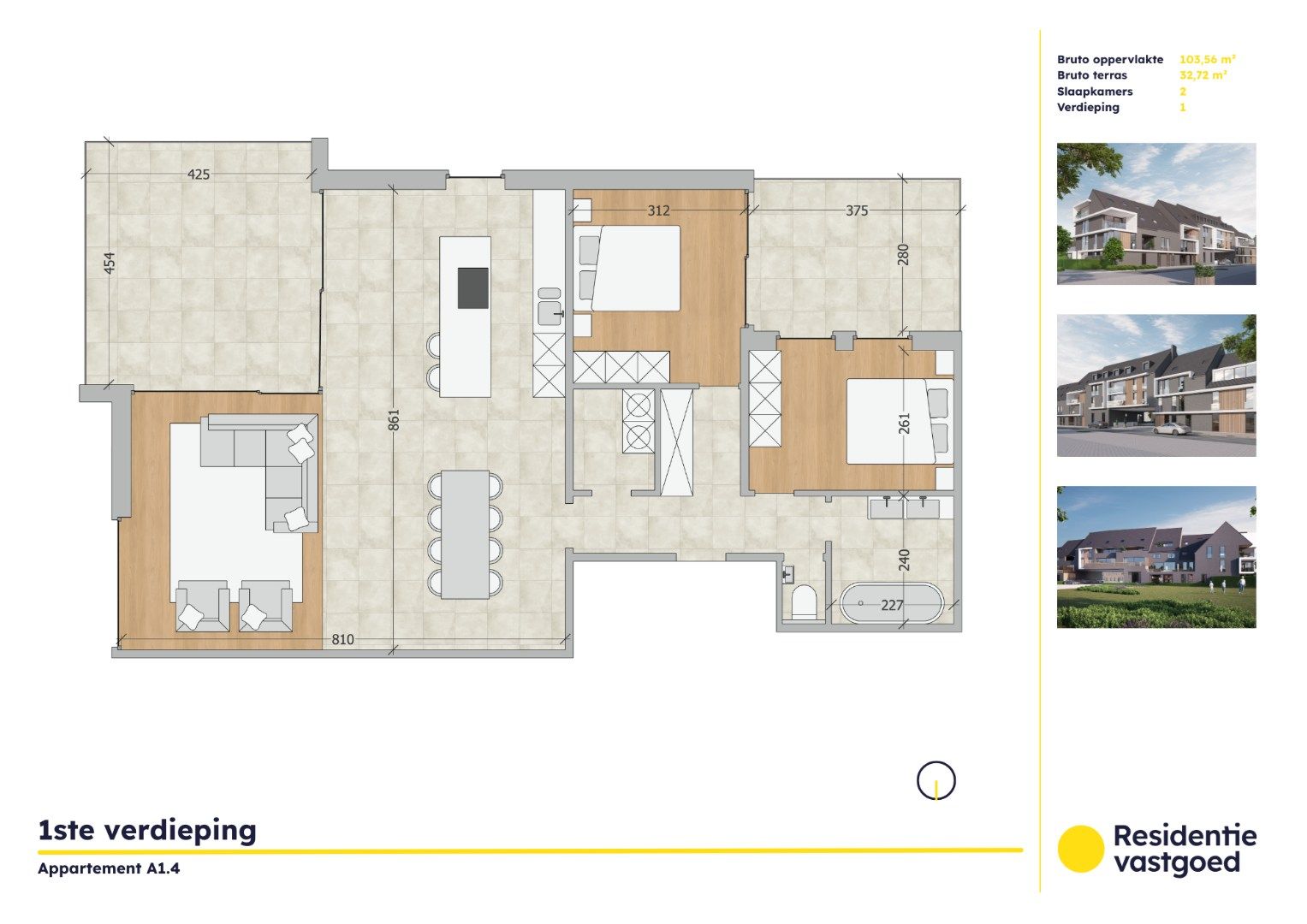 Kwalitatief 2-slaapkamerappartement op eerste verdieping in Residentie Soetkin foto {{pictureIndex}}