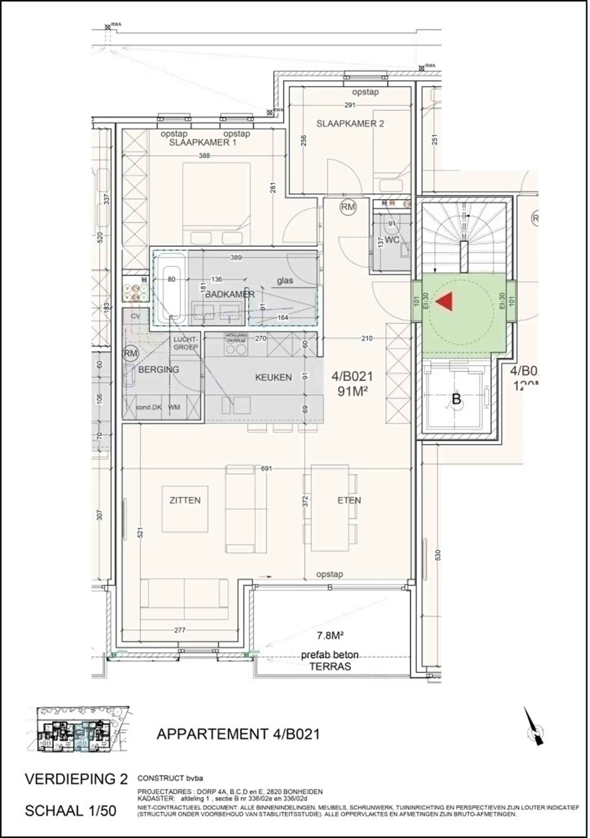 Modern 2-slaapkamerappartement met terras + garage (+€120/maand) in Bonheiden foto 15