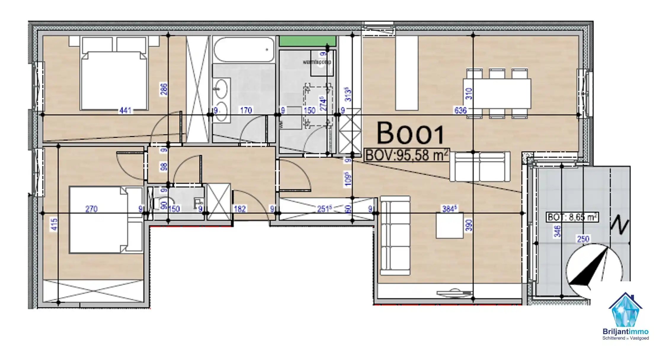Geljkvloers BEN app met 2 slpkmrs & privé terras en tuin  foto 5