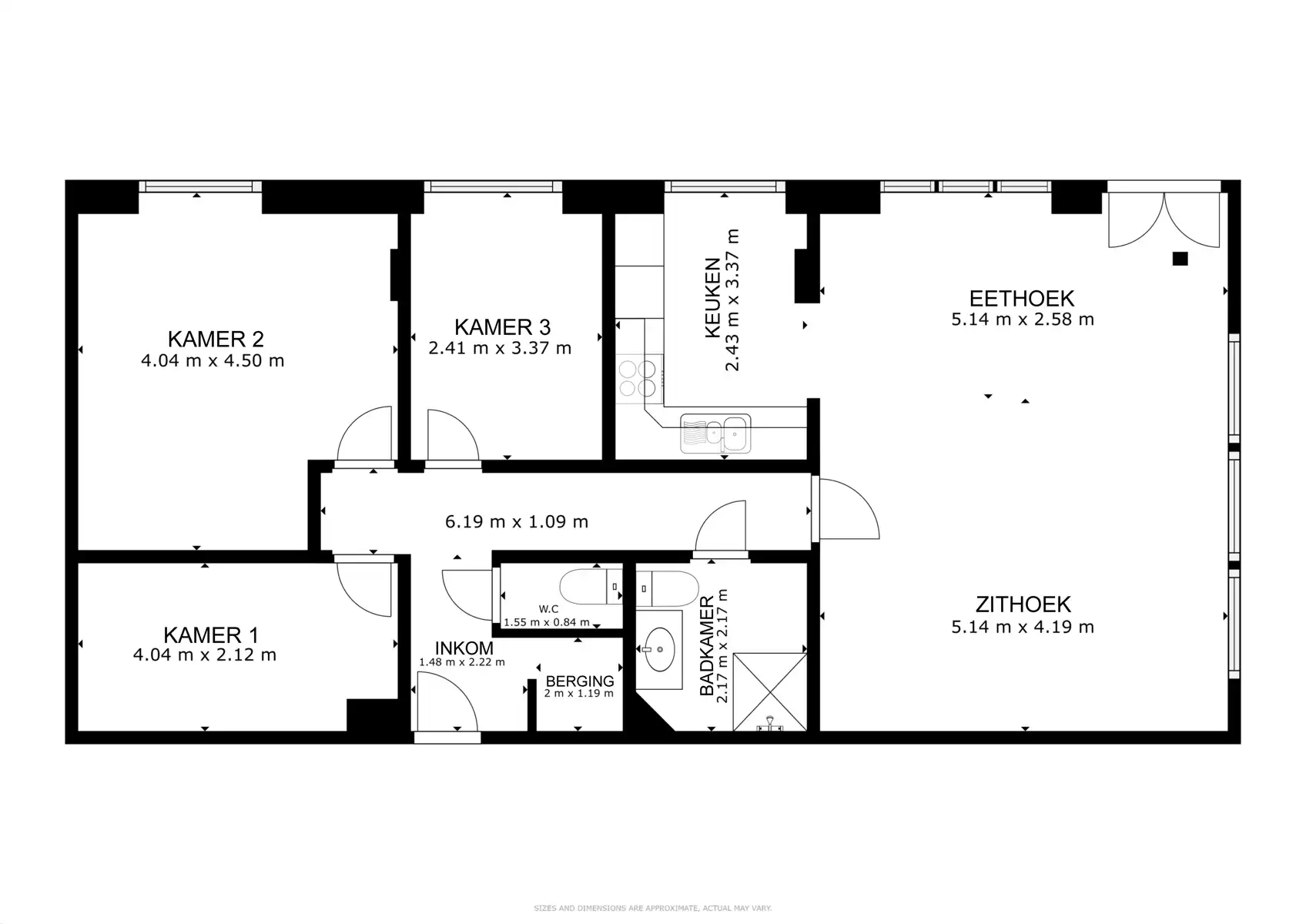 3 slpk hoekappartement in het commercieel centrum! foto 16