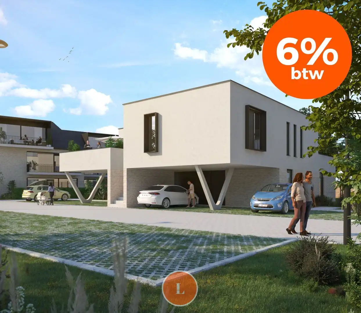 Nieuwbouw urban villa appartement met ruim terras en parkeerplaats foto {{pictureIndex}}