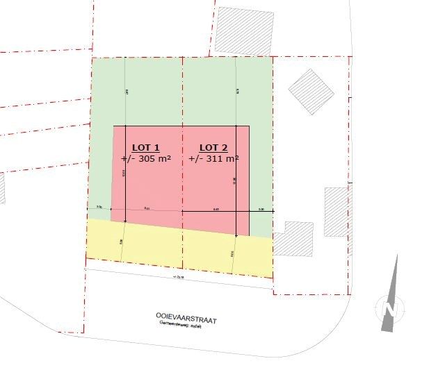 Bouwgrond (305 m²) voor halfopen bebouwing op topligging te centrum Eernegem foto {{pictureIndex}}