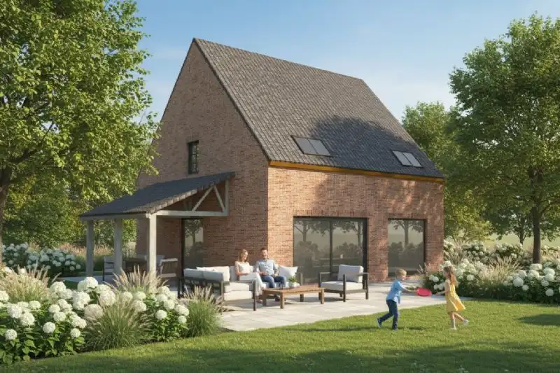 Nieuw te bouwen halfopen woning te Beveren-Leie. foto 2