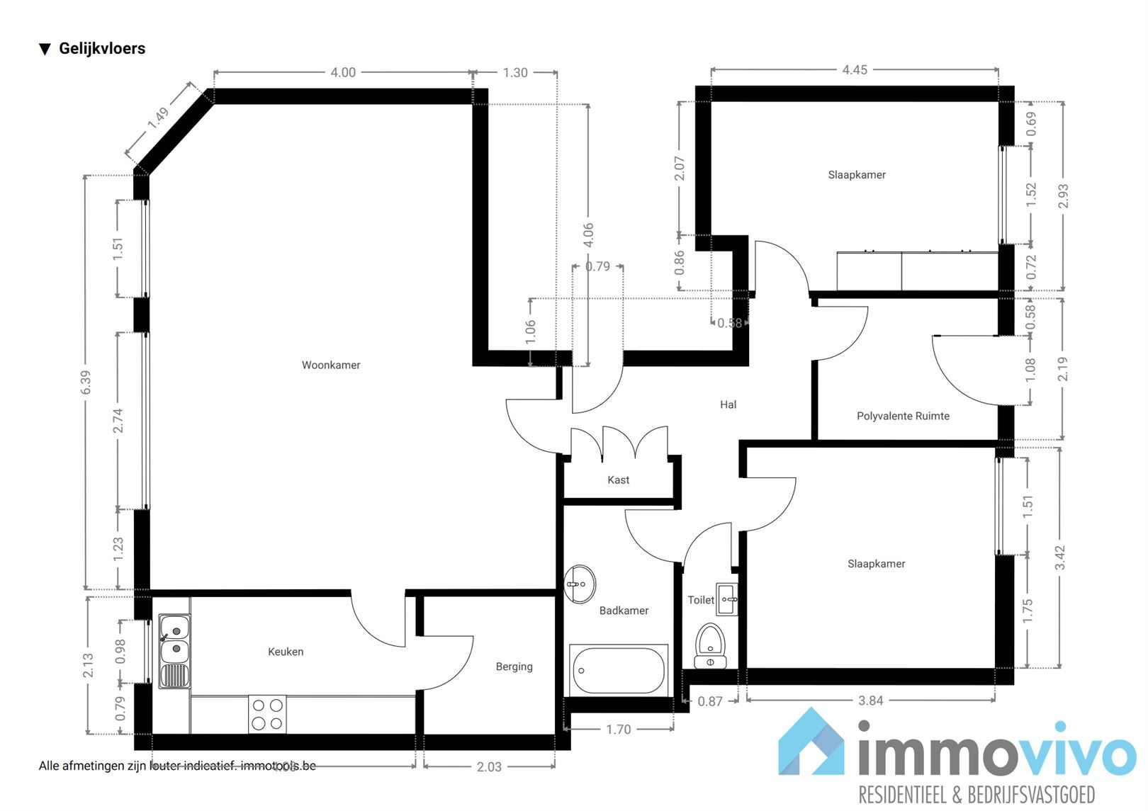Licht op te frissen gelijkvloersappartement met 2/3 slaapkamers, tuin en garage. foto 13