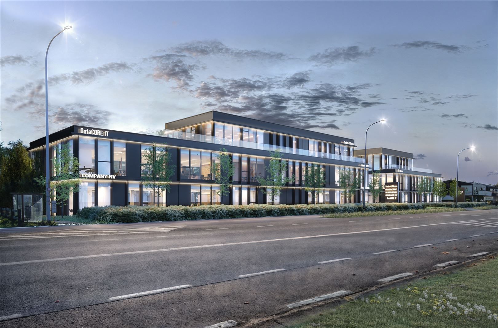 Nieuwbouw kantoren langs de Gentse Steenweg in Lokeren foto {{pictureIndex}}
