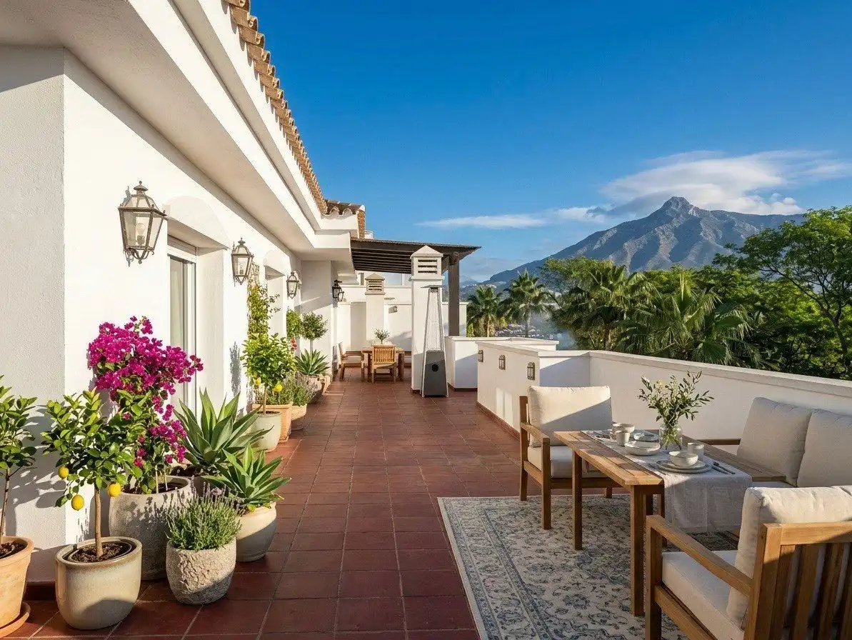 Penthouse met een adembenemend uitzicht in Nueva Andalucía, Marbella foto {{pictureIndex}}