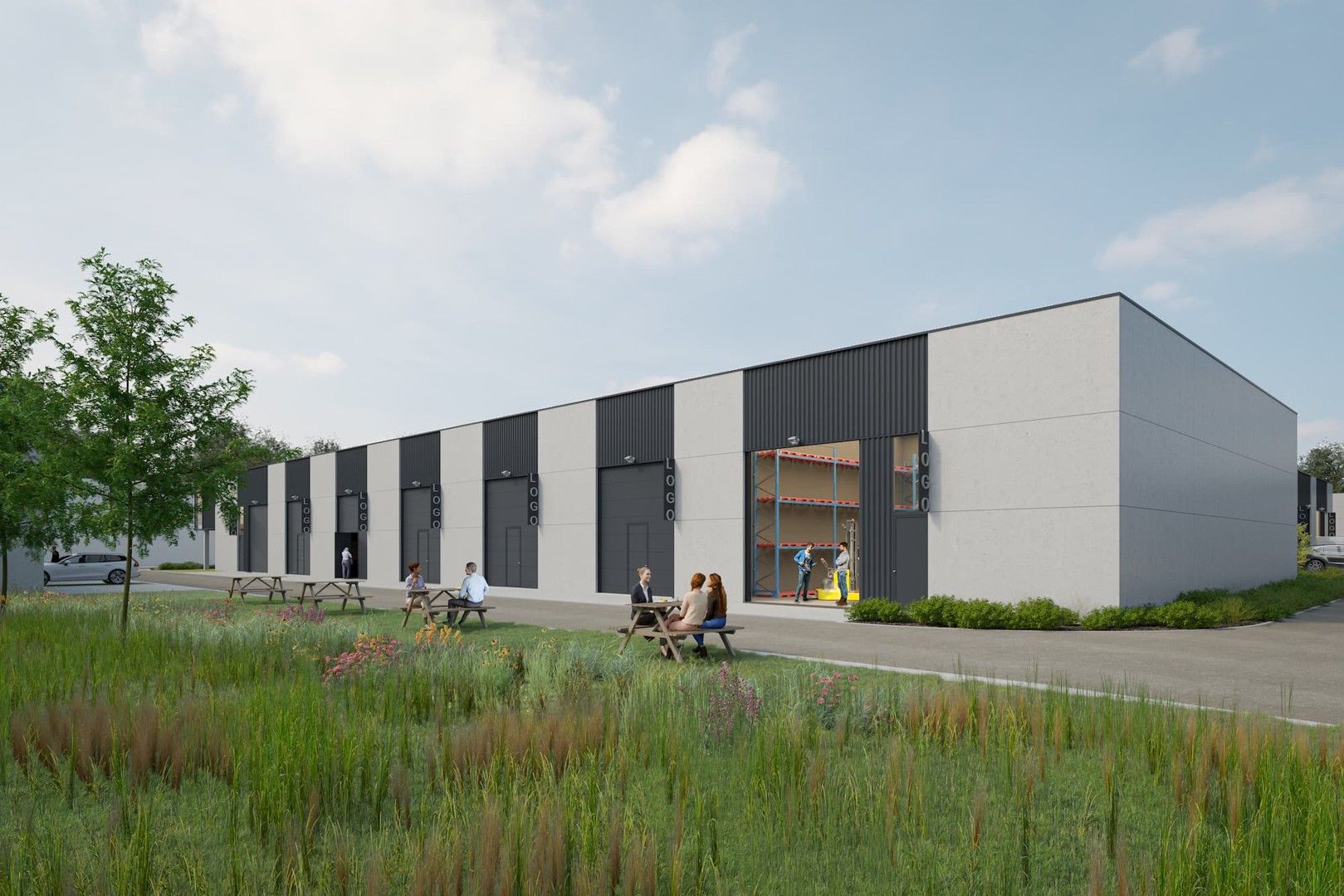 Uitstekend gelegen nieuwbouw KMO-unit te Clarysse Business Park Pittem! foto {{pictureIndex}}