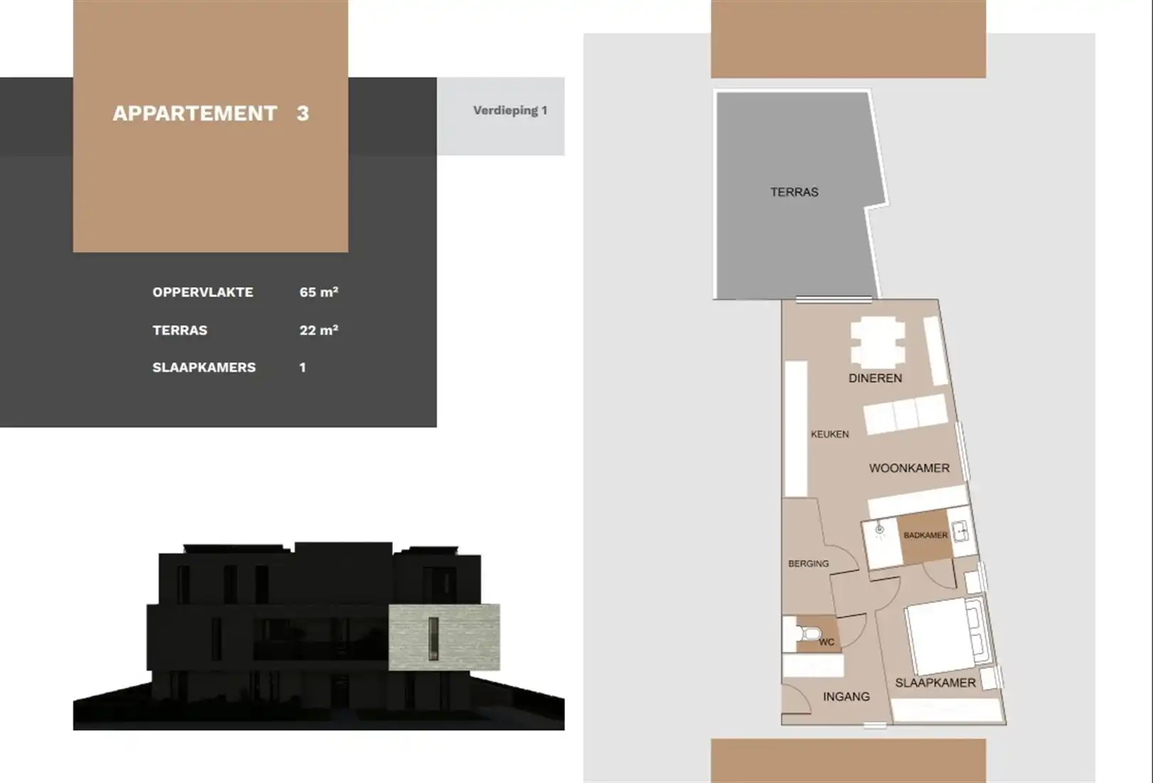 TE KOOP: Nieuwbouwappartement met 1 slaapkamer in Paal! foto 2