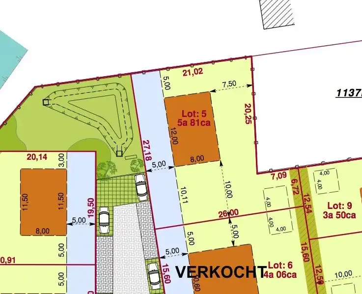 Genk, Zuster Berthastraat 8 , mooi gelegen perceel van 5a 81ca voor open bebouwing. foto {{pictureIndex}}