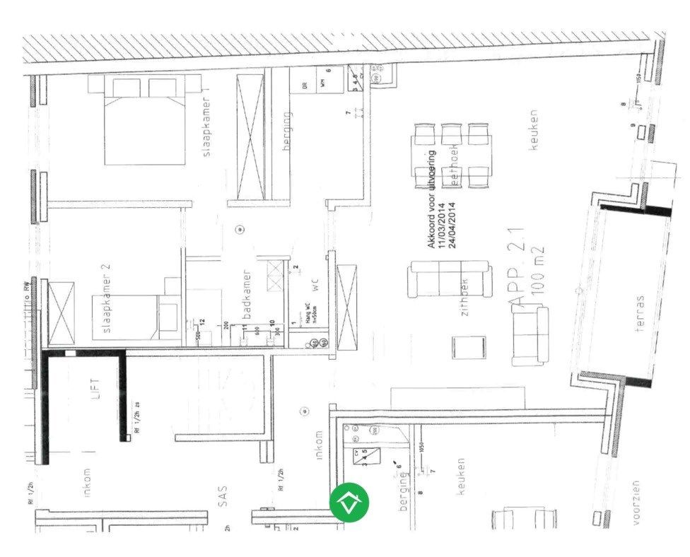 Charmant 2-slaapkamerappartement met garage en extra berging aan markt Kortemark foto 25