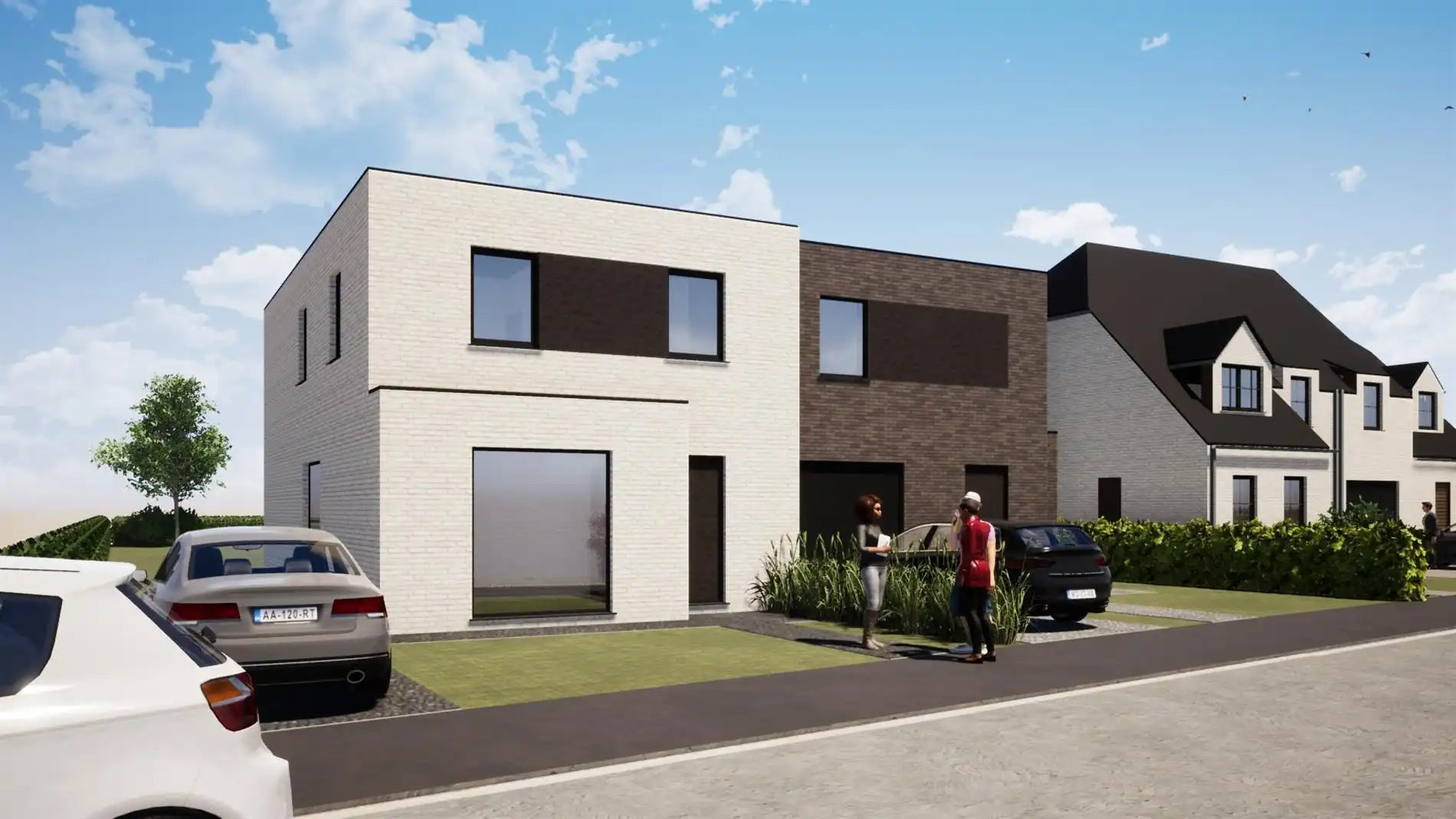 Moderne halfopen nieuwbouwwoning op 537 m² met garage, tuin en 3 slaapkamers foto {{pictureIndex}}
