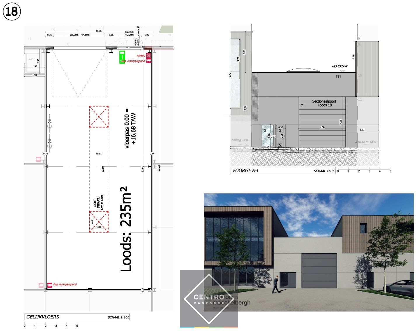 NB MAGAZIJN (235m²) inclusief 2 private PARKINGS voor de deur op industriezone te Zedelgem foto 7