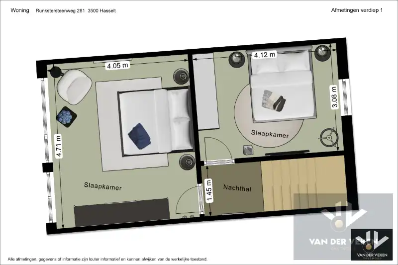 Volledig gerenoveerde, instapklare en energiezuinige rijwoning met 4 slaapkamers, 2 badkamers, zonnig terras, omheinde tuin en toegang achteraan net buiten de Grote Ring van Hasselt. foto 24