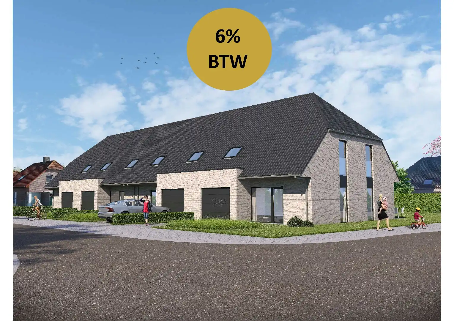 4 nieuwbouwwoningen vlakbij Brugge centrum foto {{pictureIndex}}