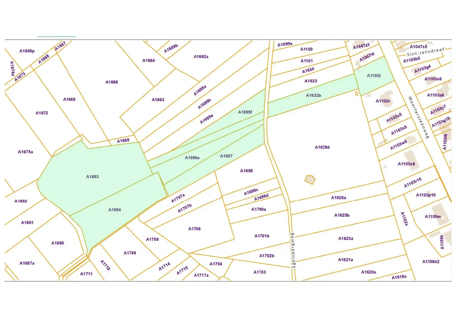 Perceel bouwgrond van 21a 62ca met achterliggende percelen foto 2