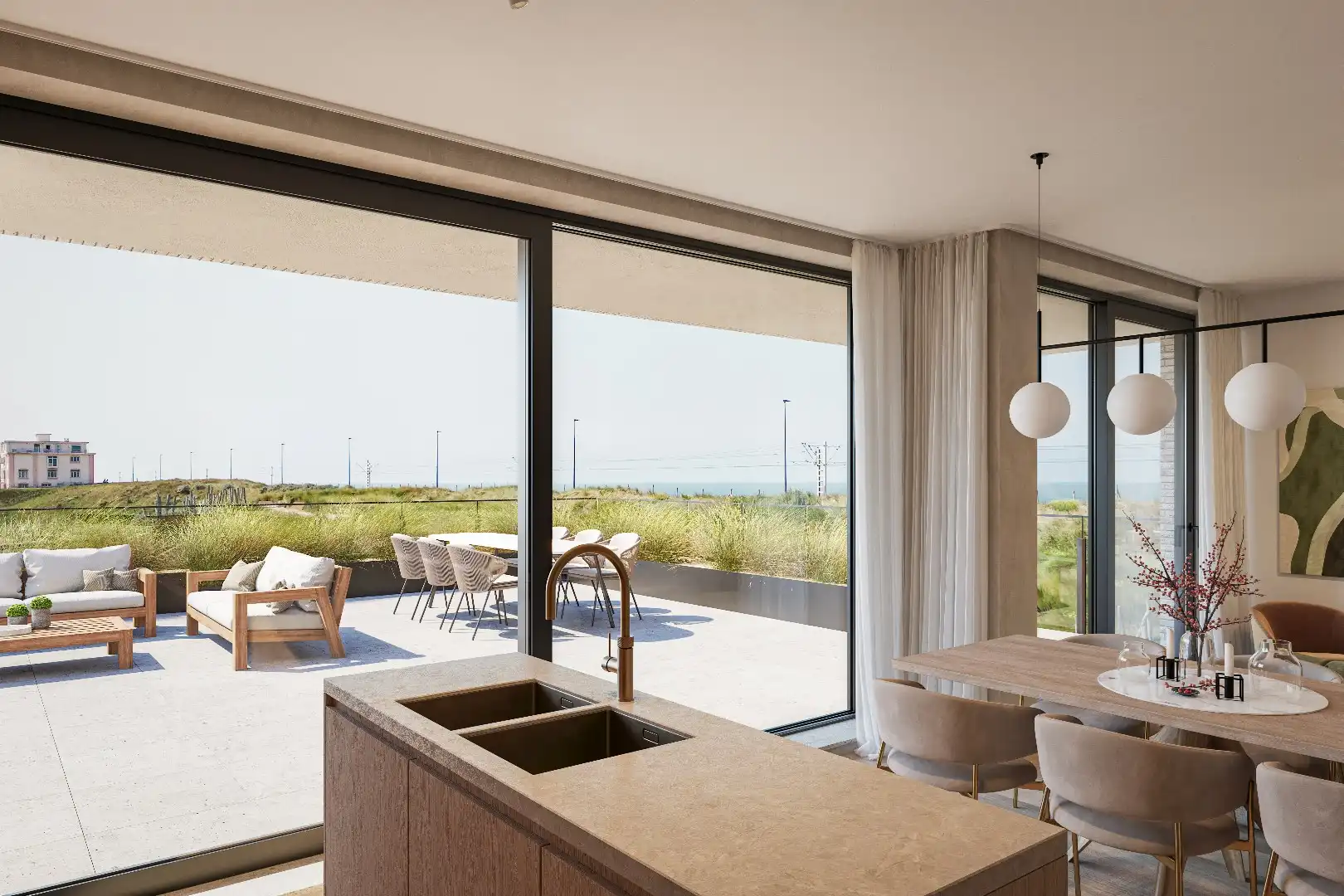 Exclusief nieuwbouwappartement met fenomaal terras en duin- en zeezicht! foto 2