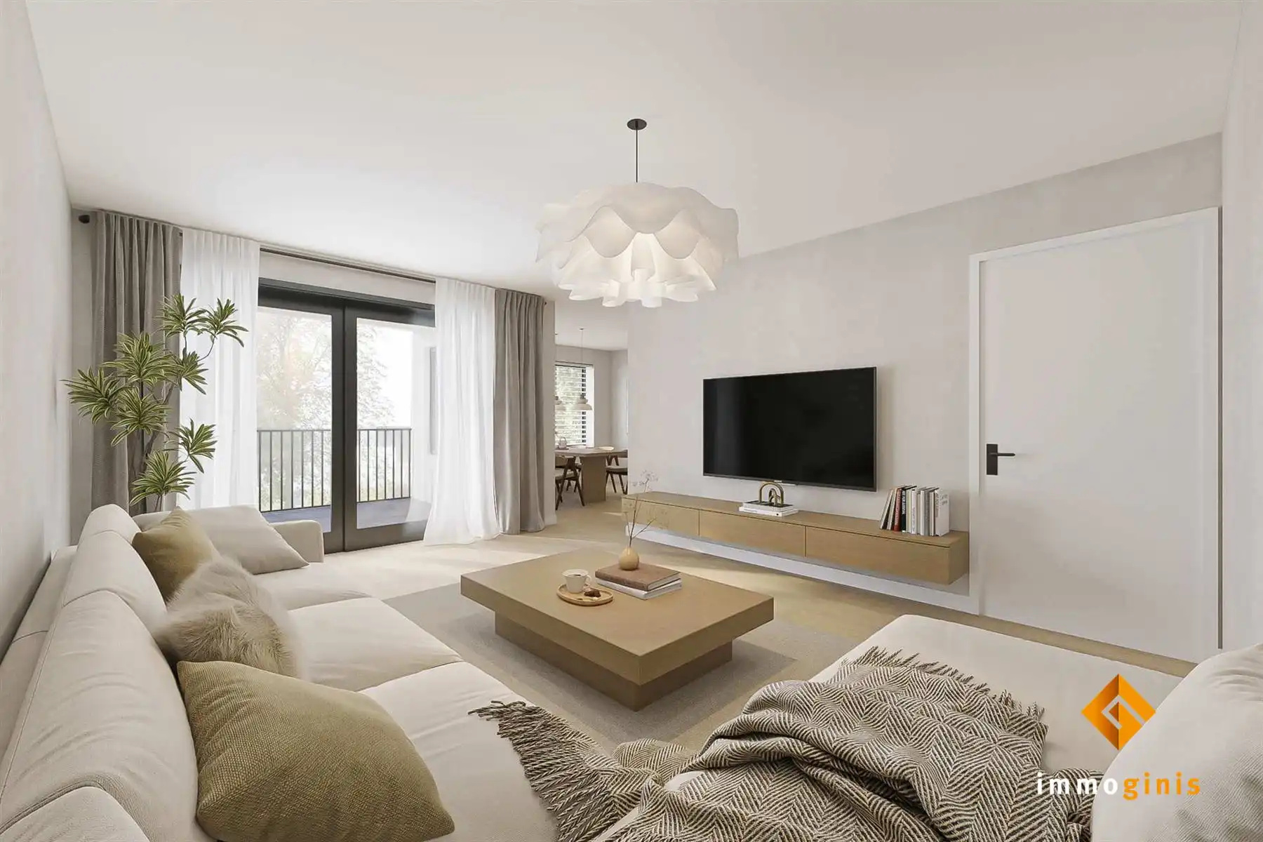 Zeer ruim appartement (eerste verdieping) met 1 slaapkamer en dressing. foto 4