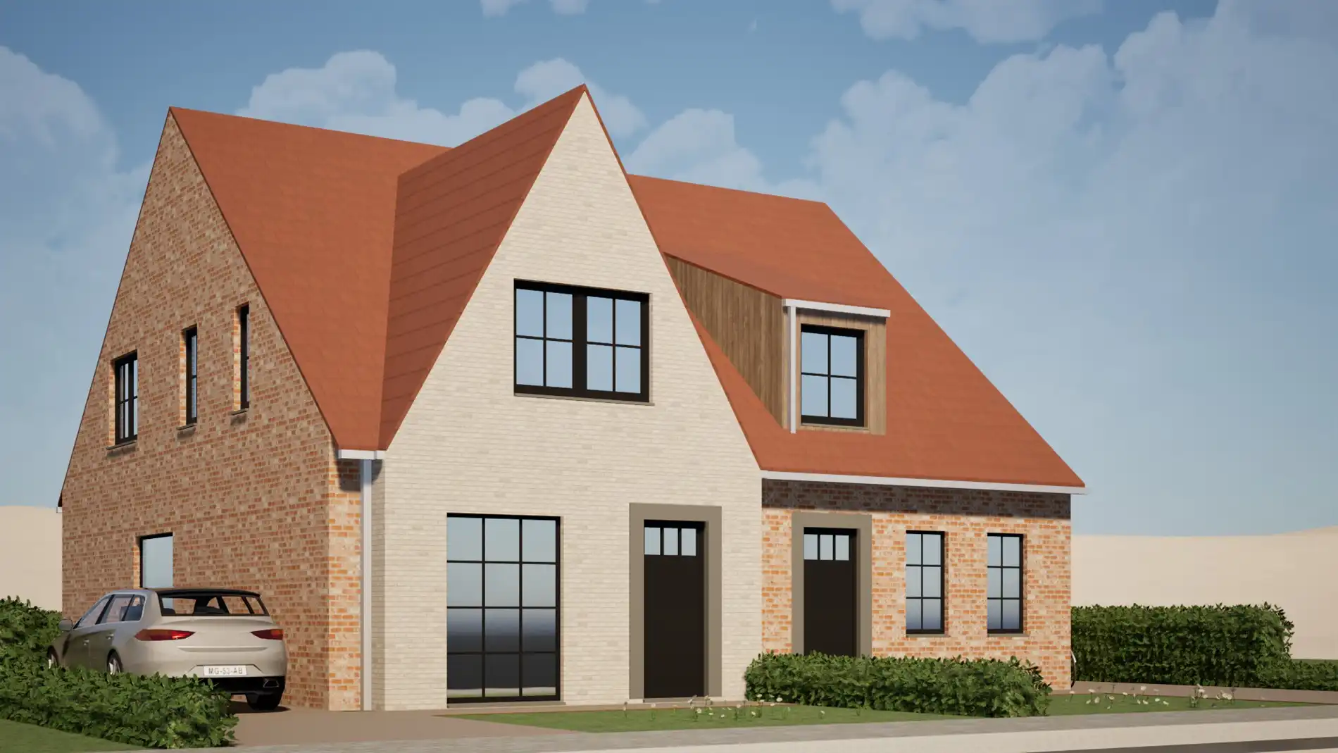2 stijlvolle halfopen nieuwbouwwoningen te Zwevegem foto 3