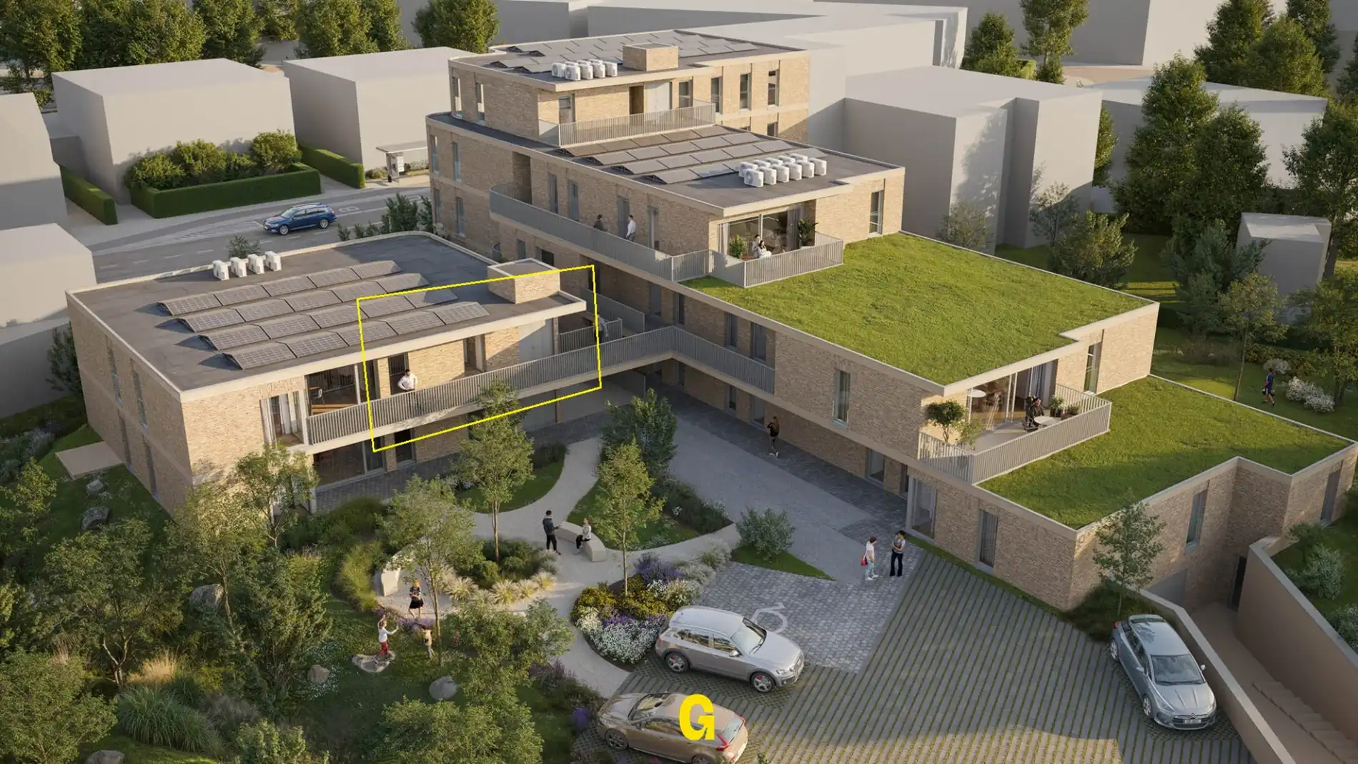 Nieuwbouwappartement op de 1ste verdieping met 2 slaapkamers en zuidgericht terras in res. de Boomgaard vlakbij het centrum van Hoeselt foto {{pictureIndex}}