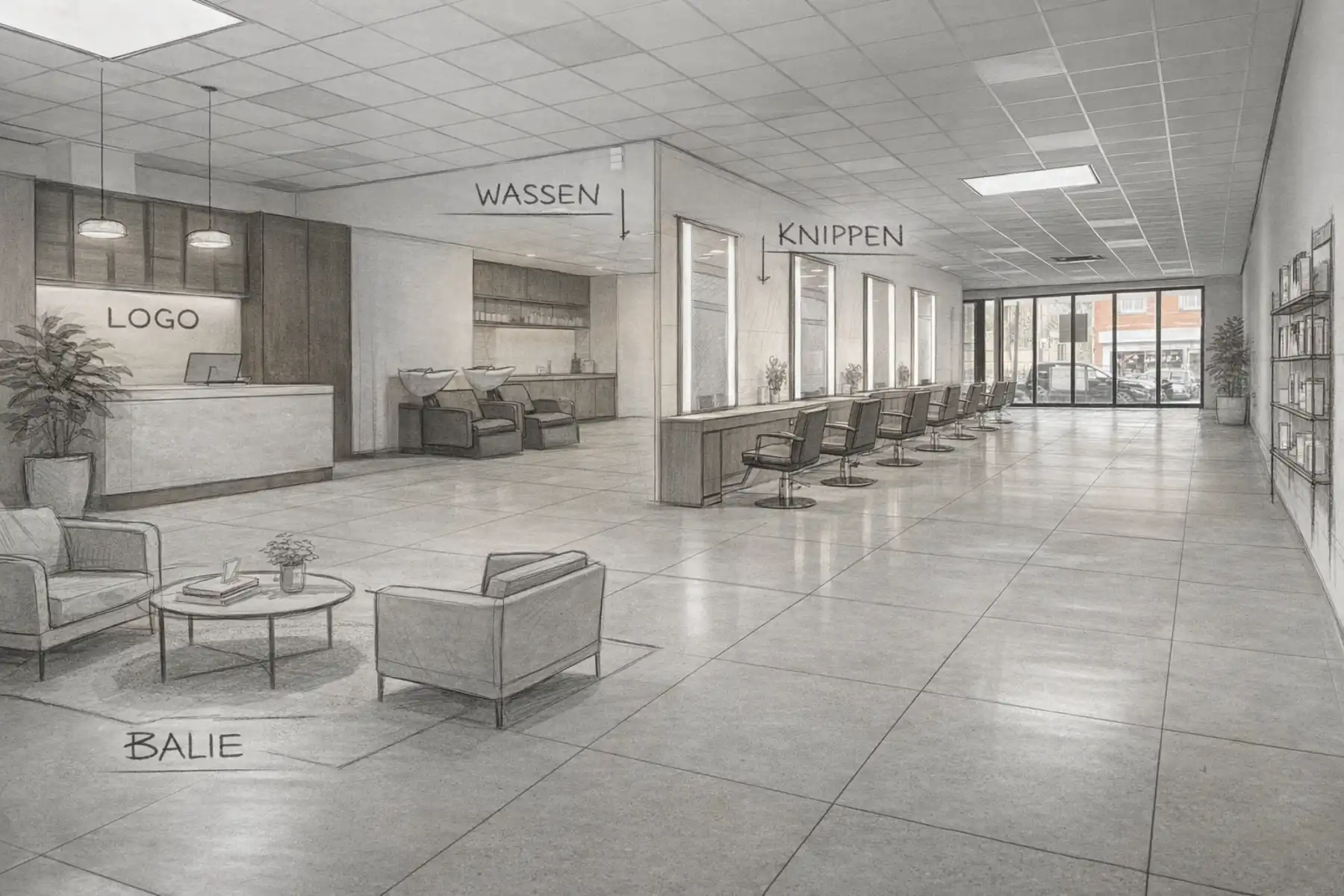 Nieuwbouw handelsgelijkvloers op het Dorp in Serskamp foto 8