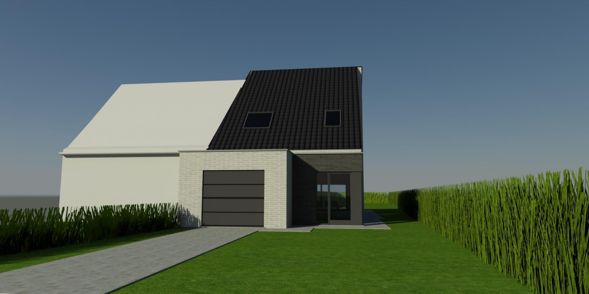 Nieuwbouwwoning (halfopen) op 498 m² te Handzame. foto {{pictureIndex}}