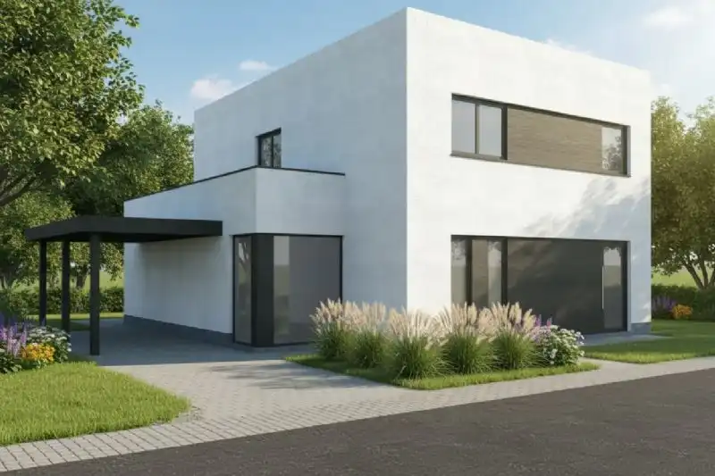 Nieuw te bouwen halfopen woning te Waregem. foto {{pictureIndex}}