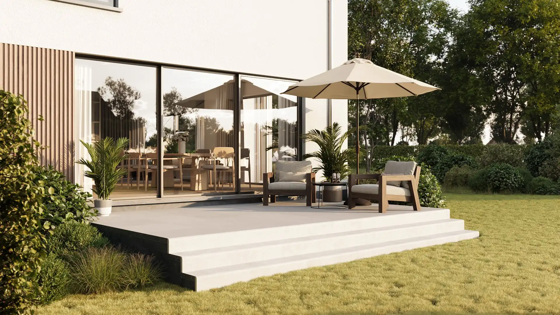 Moderne villawoningen in het Haspengouwse landschap foto 5