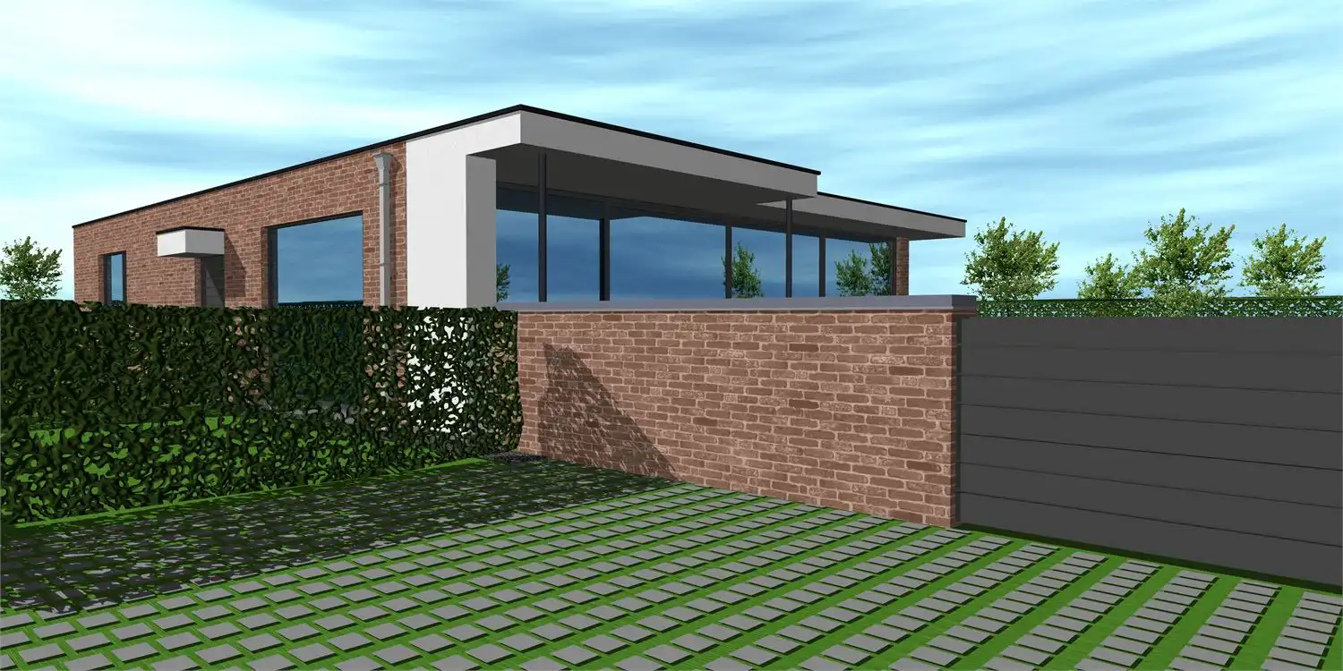 Waardamme Stuk BOUWGROND voor open bebouwing Goedgekeurde bouwvergunning beschikbaar voor het bouwen van   Vrijstaande ééngezinswoning 201,50m², een ruime gelijkvloerse woning   met garage 46,5m² foto 4