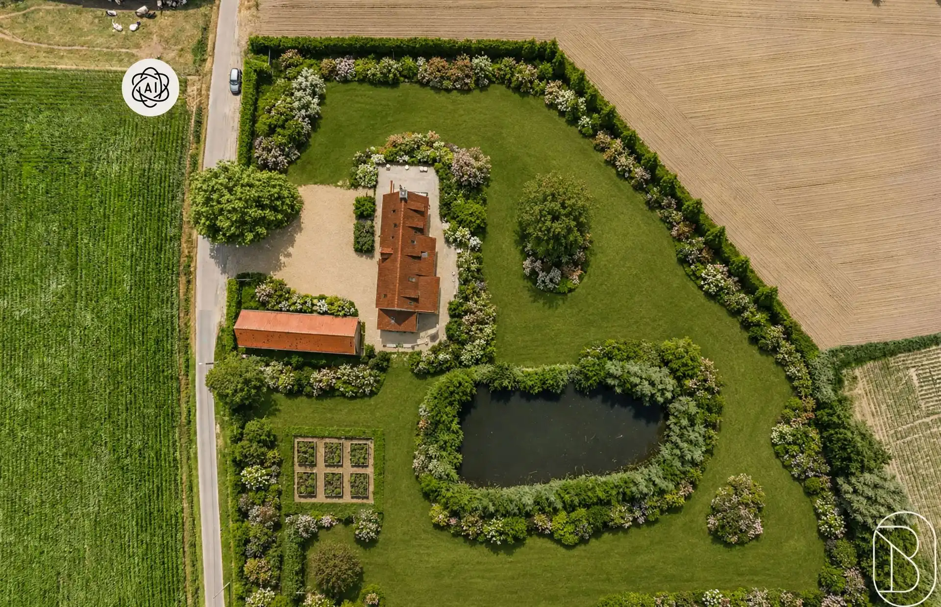 Uniek casco-landhuis met bijgebouw en vijver op TOP ligging! foto 4