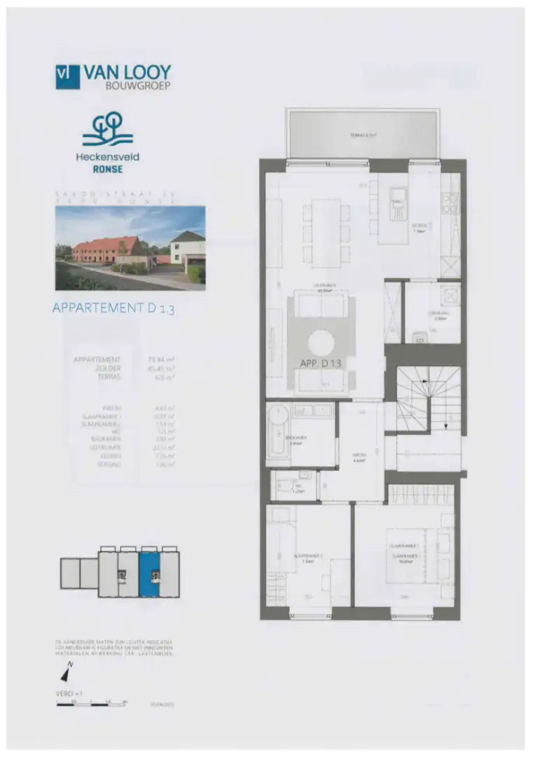 Duplex appartement met 3 slaapkamers en terras op den buiten foto 14