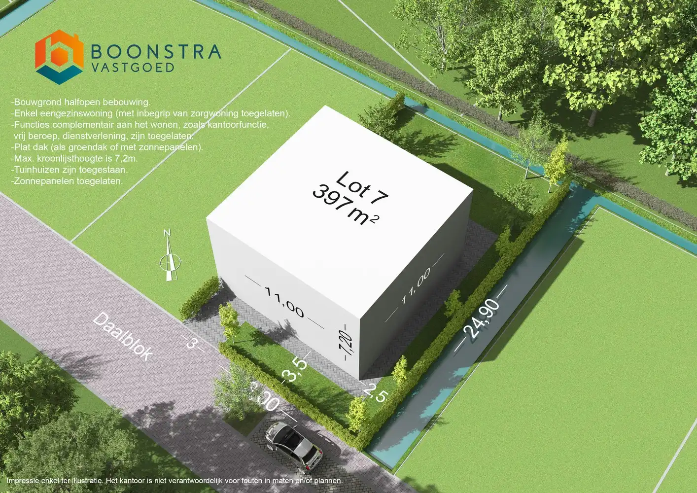 Bouwgrond halfopen bebouwing op perceel van 397 m² foto {{pictureIndex}}