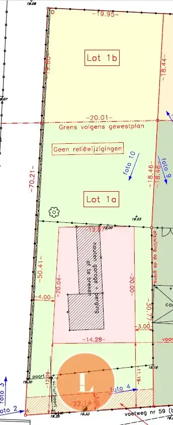 Rustig gelegen bouwgrond te koop in Wervik – 1.408 m² foto 3