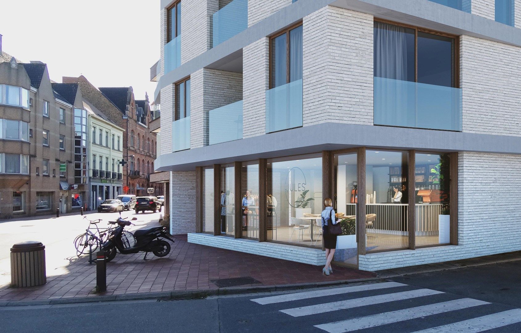 Luxe nieuwbouwproject Knokke met 10 woningen, 9 appartementen, 11 garageplaatsen en handel, verkoop start op 22/07/2025 foto 2