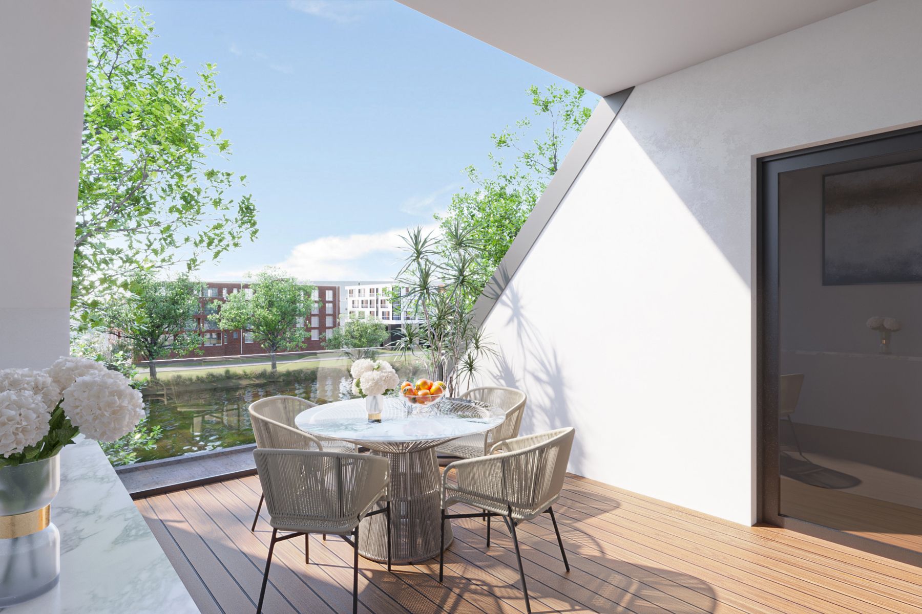 Nieuwbouwwoning met 3 kamers, terras en zicht op het water foto 3