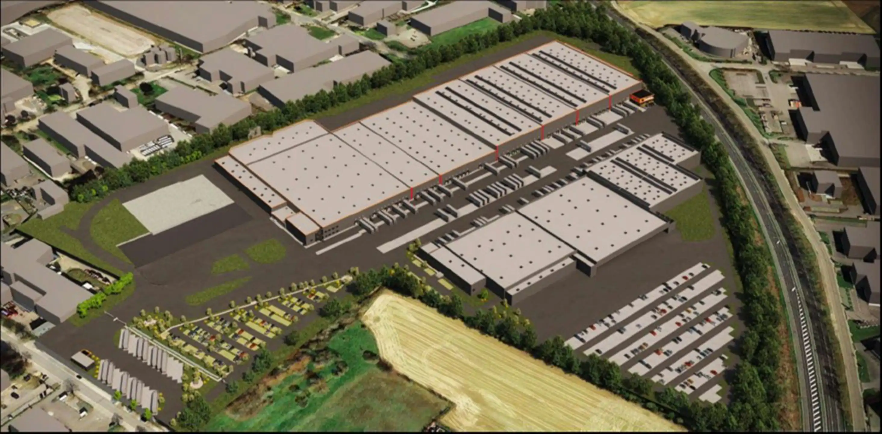 Magazijn 6.879m² met 8 laadkades en kantoor van 408m² met ruime parking te huur foto 6